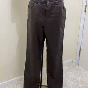 Brown leather pants
